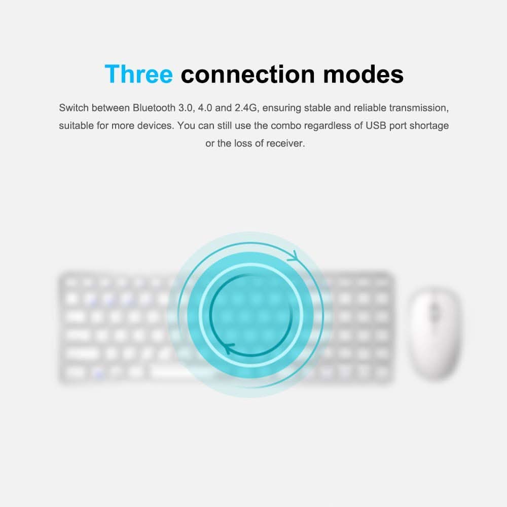 RAPOO 9300M SILENT MULTI-MODE WIRELESS KEYBOARD AND MOUSE COMBO WHITE/BLACK