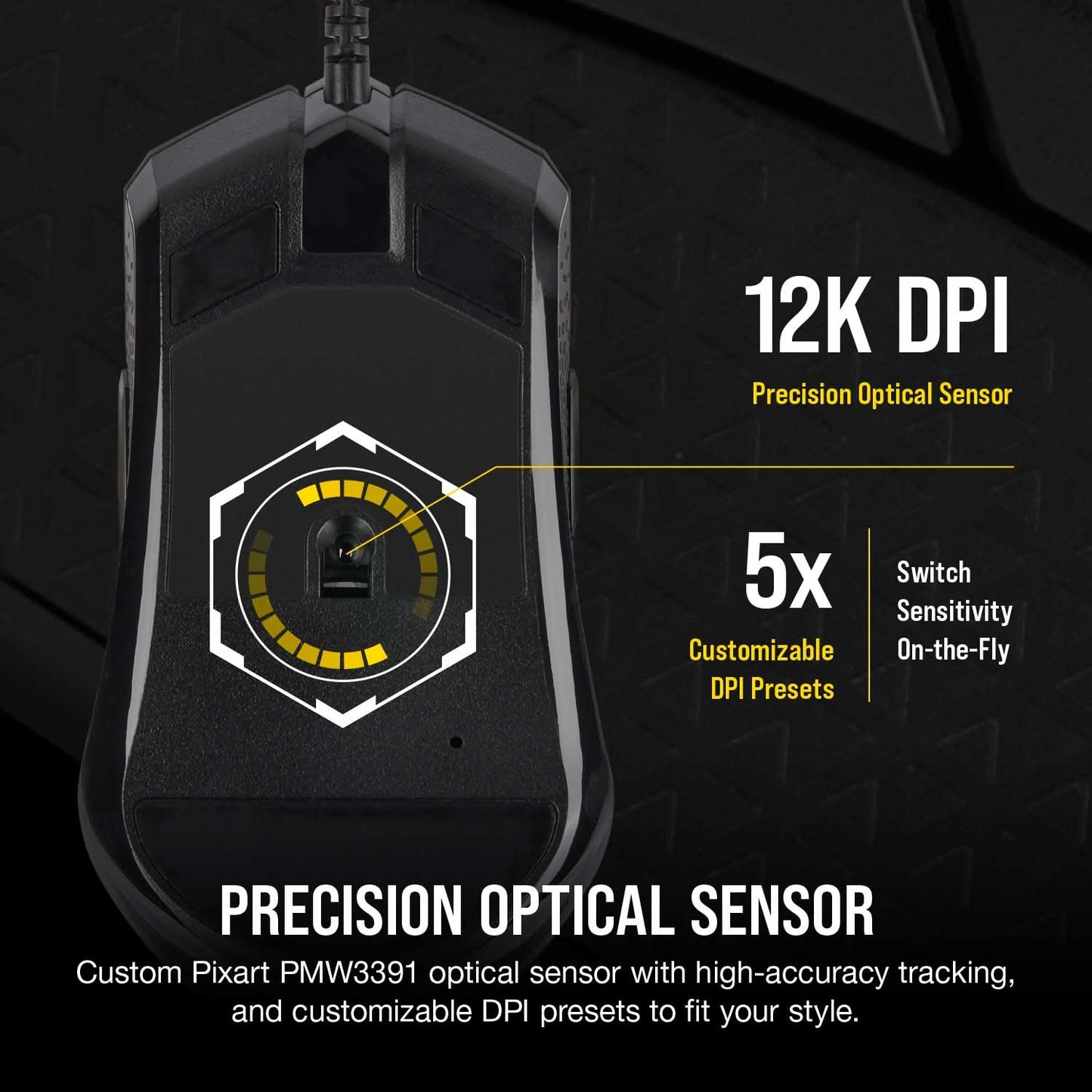 CORSAIR M55 RGB PRO AMBIDEXTROUS MULTI-GRIP GAMING MOUSE