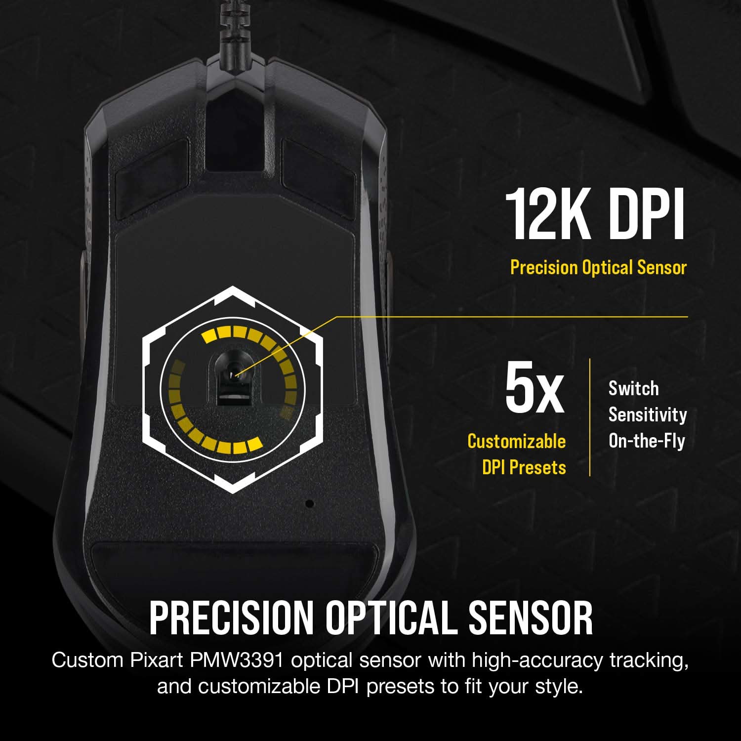CORSAIR M55 RGB PRO AMBIDEXTROUS MULTI-GRIP GAMING MOUSE