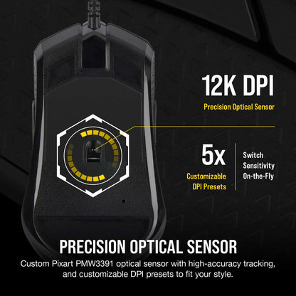 CORSAIR M55 RGB PRO AMBIDEXTROUS MULTI-GRIP GAMING MOUSE