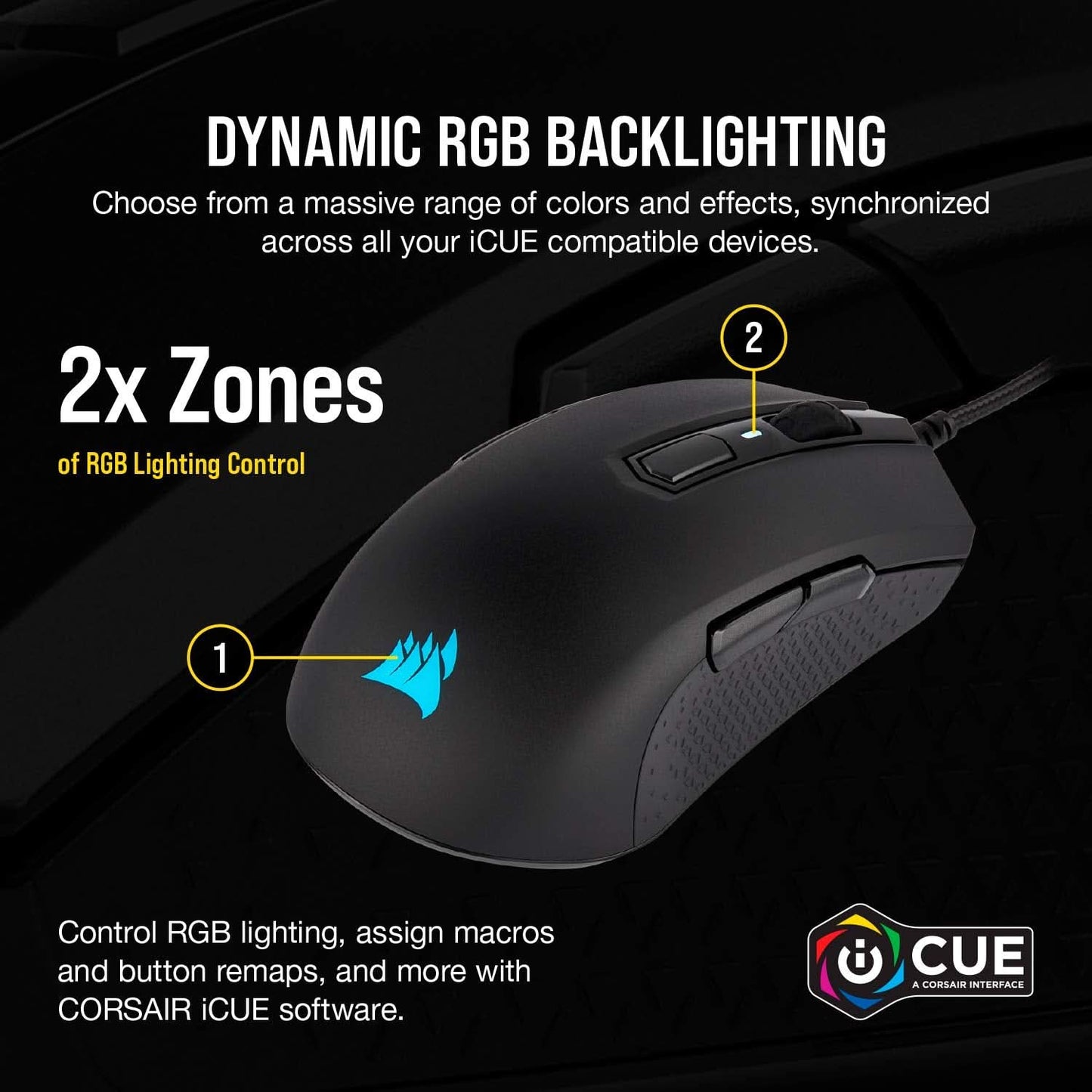 CORSAIR M55 RGB PRO AMBIDEXTROUS MULTI-GRIP GAMING MOUSE