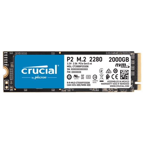CRUCIAL P2 2TB M.2 NVME Gen3 Internal Solid State Drive ( SSD )