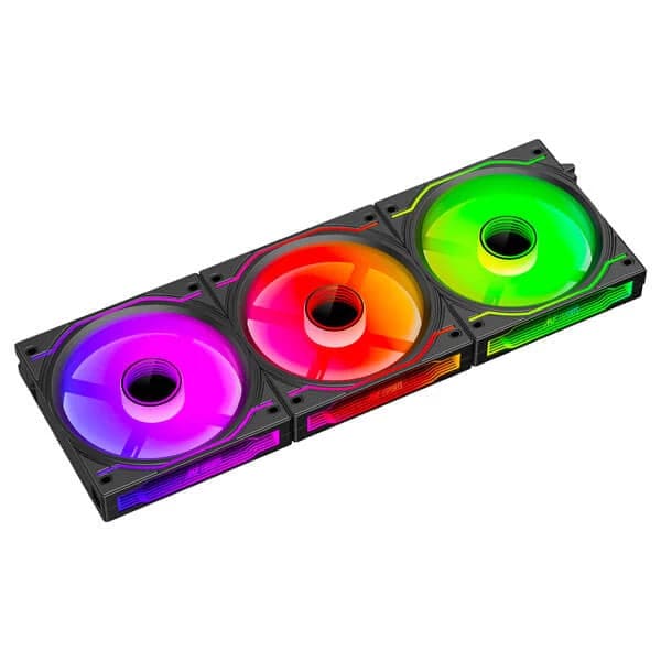 ANT ESPORTS Crystaflow 120mm ARGB Cabinet Fan (Triple Pack) ( Black )
