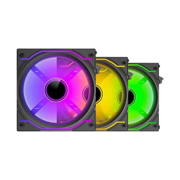 ANT ESPORTS Crystaflow 120mm ARGB Cabinet Fan (Triple Pack) ( Black )