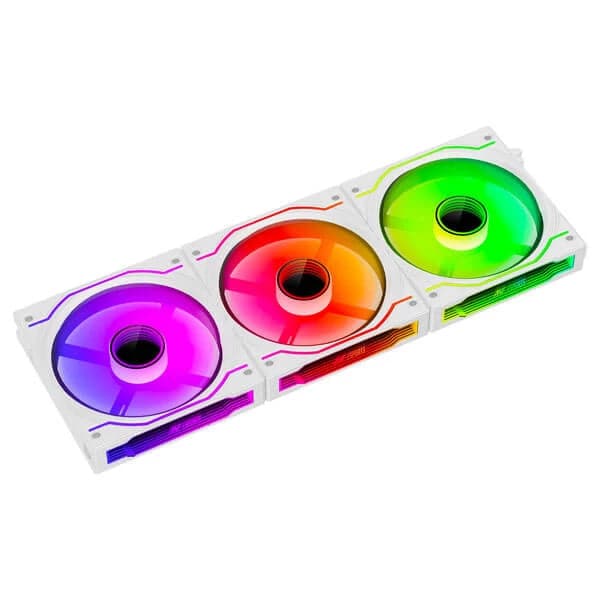ANT ESPORTS Crystaflow 120mm ARGB Cabinet Fan (Triple Pack) ( White )