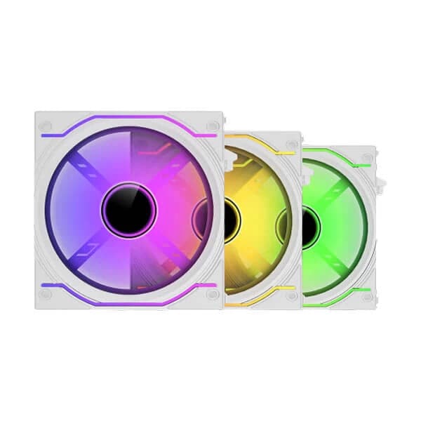 ANT ESPORTS Crystaflow 120mm ARGB Cabinet Fan (Triple Pack) ( White )