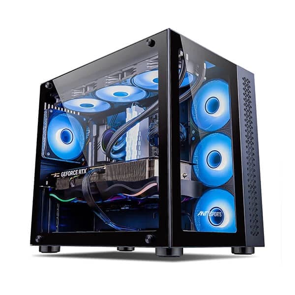 ANT ESPORTS Crystal ARGB EATX Mid Tower Cabinet (Black)