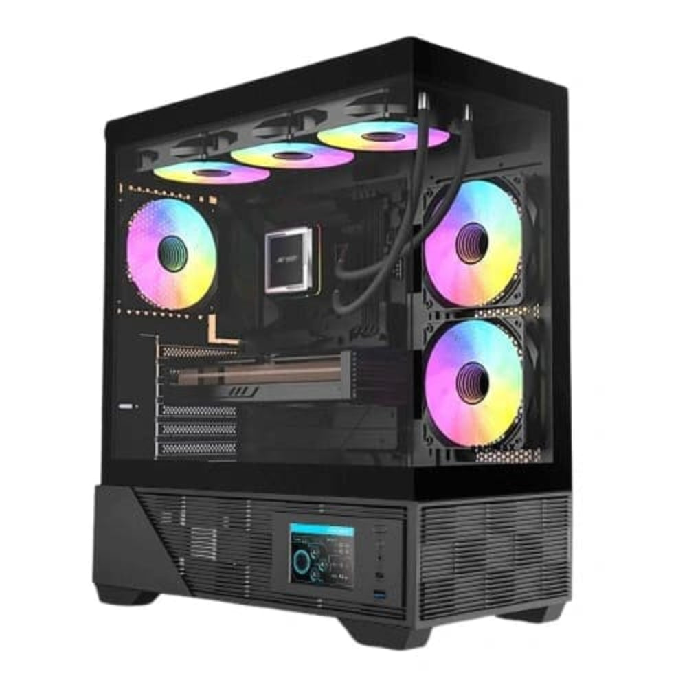 ANT ESPORTS Crystal X6 Digital ARGB EATX Mid Tower Cabinet ( Black )