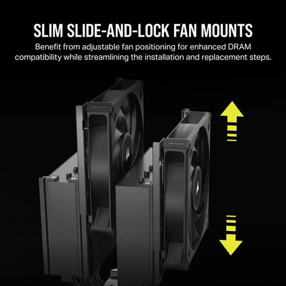 CORSAIR A115 Twin Tower 140mm Dual Tower CPU Air Cooler (Black)