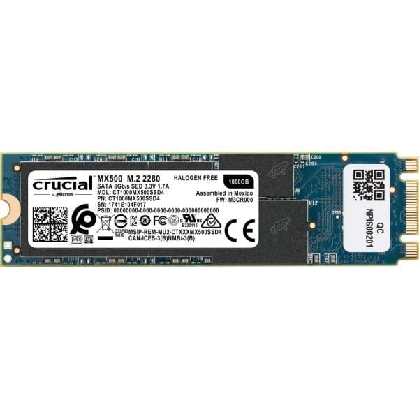 CRUCIAL MX500 1TB 3D NAND M.2 SATA SATA 3 Solid State Drive ( SSD )