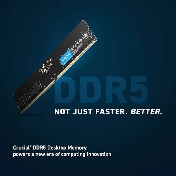 CRUCIAL 16GB ( 16GBx1 ) 4800MHz DDR5 RAM ( CL40 )