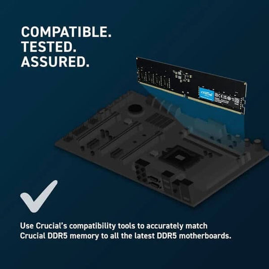 CRUCIAL 16GB ( 16GBx1 ) 4800MHz DDR5 RAM ( CL40 )