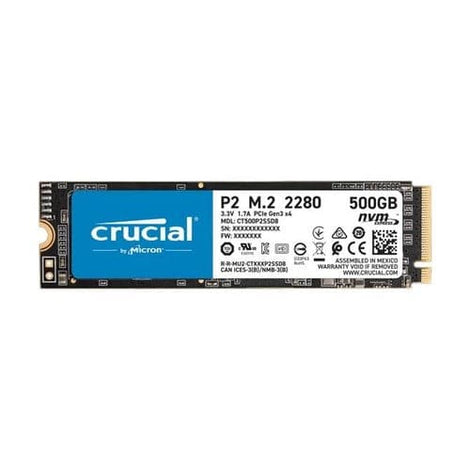 CRUCIAL P2 500GB 3D NAND M.2 NVME Gen3 Internal Solid State Drive ( SSD )