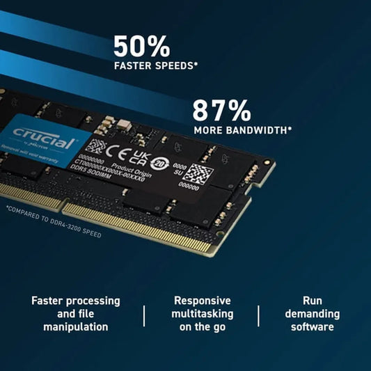 CRUCIAL 8GB ( 8GB x 1 ) 4800MHz DDR5 Laptop RAM