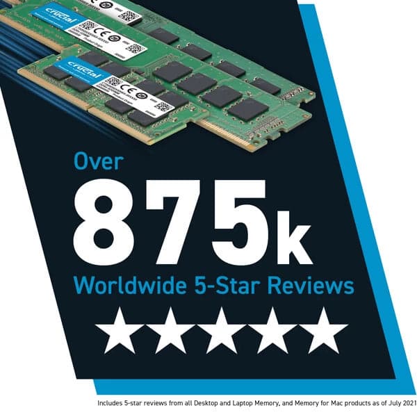 CRUCIAL 8GB ( 8GBx1 ) 3200MHz DDR4 RAM ( CL22 )
