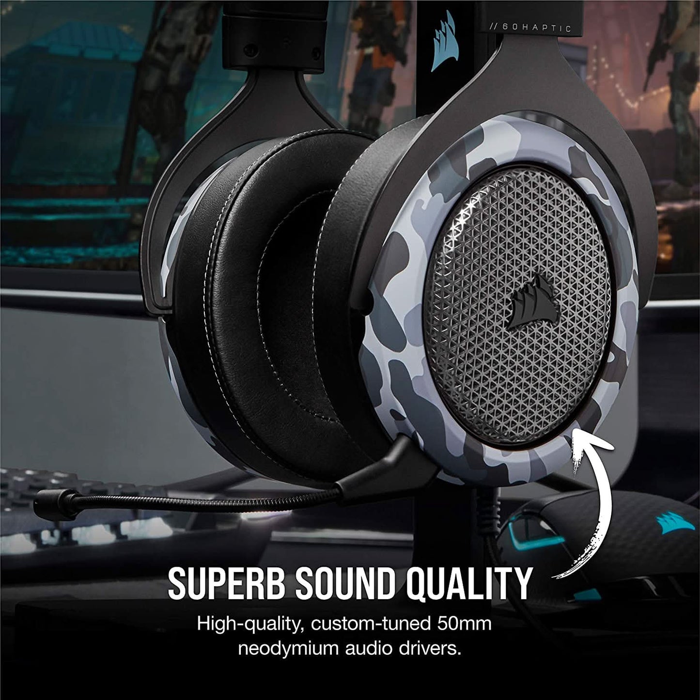 CORSAIR HEADSET HS60 HAPTIC WITH HAPTIC BASS