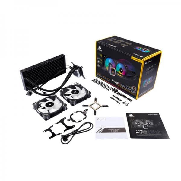 CORSAIR H100I RGB Platinum 240mm CPU Liquid Cooler (Black)