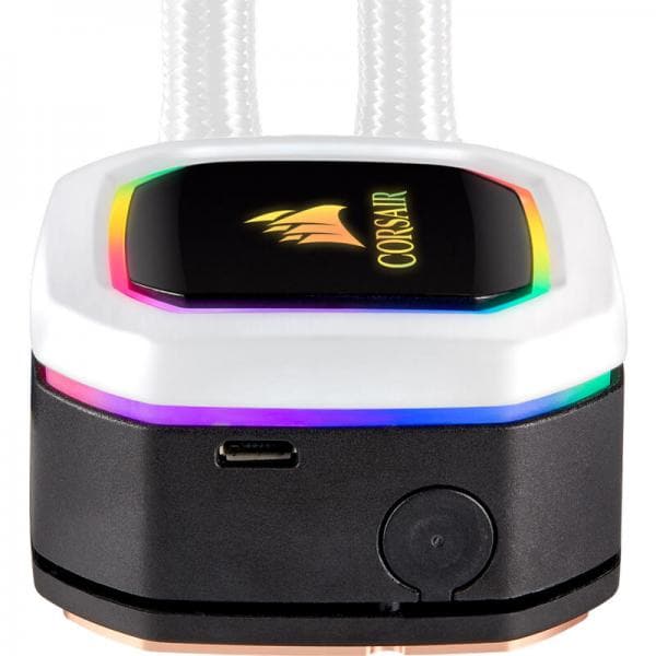 CORSAIR H100I RGB Platinum SE 240mm CPU Liquid Cooler (White)