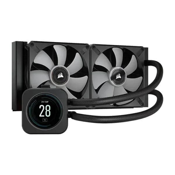 CORSAIR ICUE H100i Elite LCD Display 240mm CPU Liquid Cooler (Black)