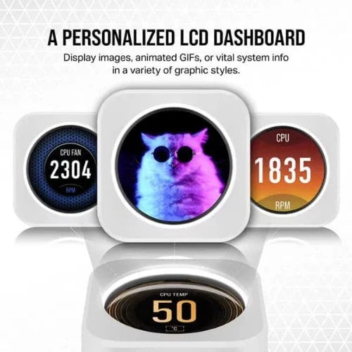 CORSAIR iCUE H150i Elite LCD XT RGB 360mm CPU Liquid Cooler (White)