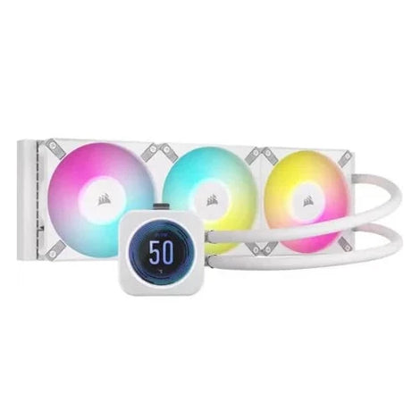 CORSAIR iCUE H150i Elite LCD XT RGB 360mm CPU Liquid Cooler (White)