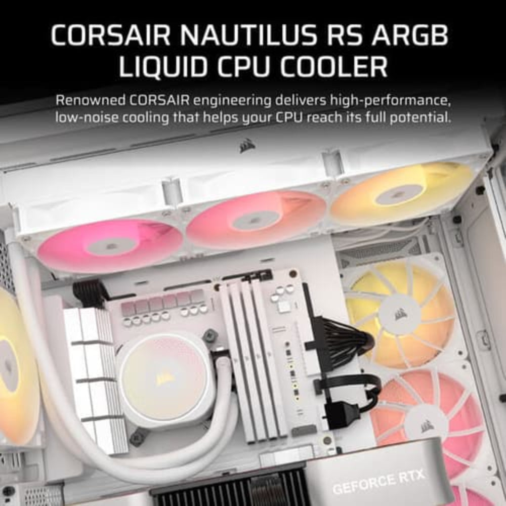 CORSAIR Nautilus RS ARGB 360mm CPU Liquid Cooler (White)