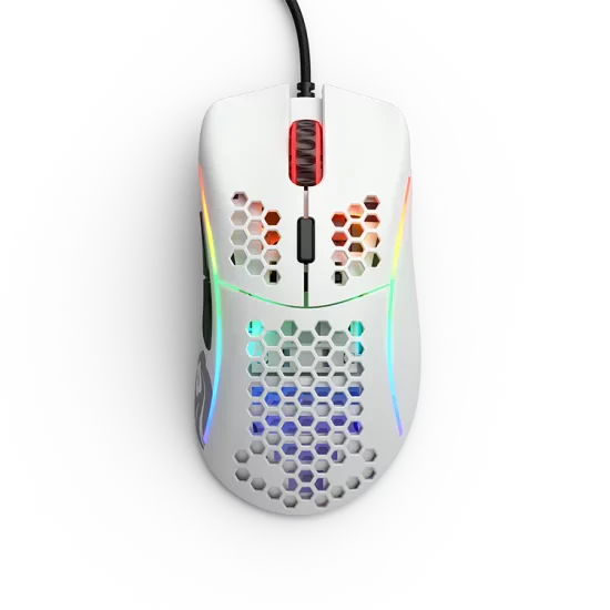 GLORIOUS Model D Wired Ergonomic Gaming Mouse ( GLO-MS-DW-MW ) ( 12000DPI / 6 Macro Buttons ) (Matte White)