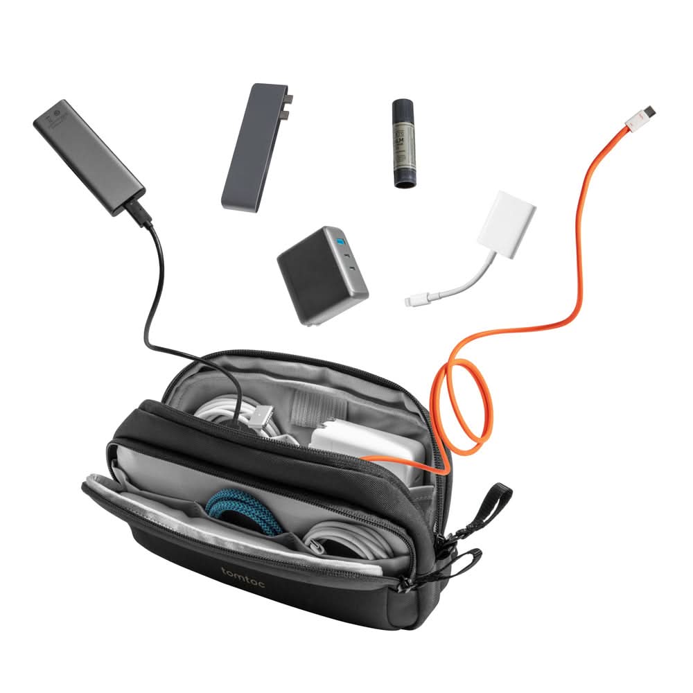 TOMTOC LIGHT-T12 ELECTRONIC ACCESSORY POUCH 1.8L-BLACK