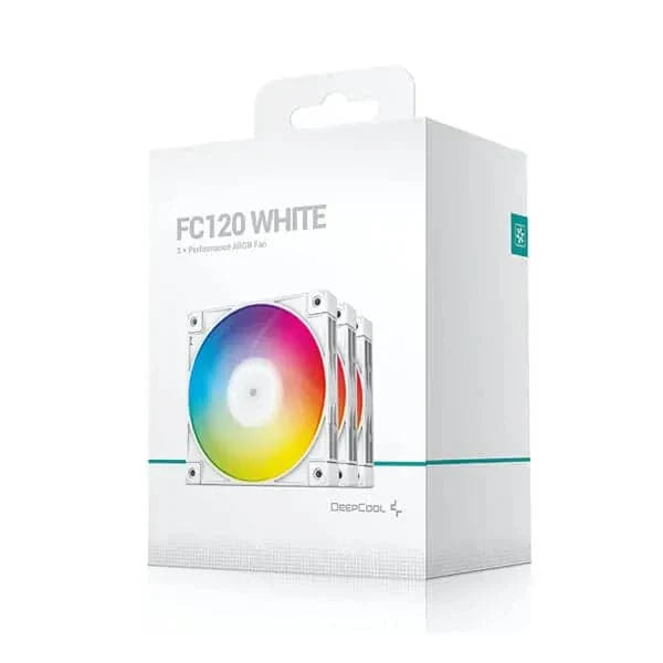 DEEPCOOL FC120 1800RPM 120mm PWM RGB Cabinet Fan (White) (Triple Pack)
