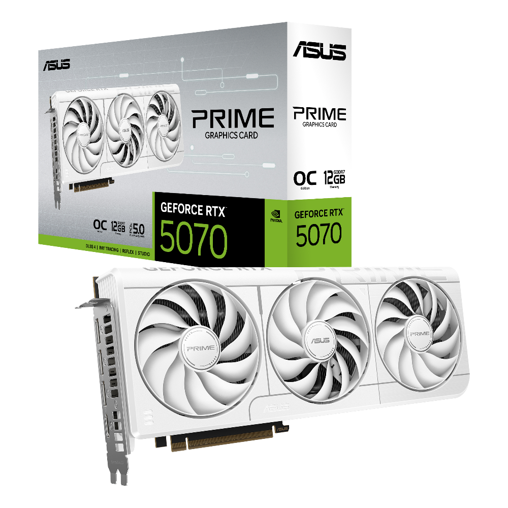 ASUS Prime GeForce RTX 5070 OC White 12GB Nvidia Graphic Card - Mehta Brothers Shop