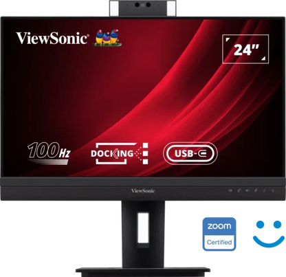 VIEWSONIC VG2457V 24 INCH 1080P VIDEO CONFERENCING DOCKING MONITOR WITH WINDOWS HELLO COMPATIBLE IR WEBCAM, ADVANCED ERGONOMICS, AND 90W USB C FOR HOME AND OFFICE