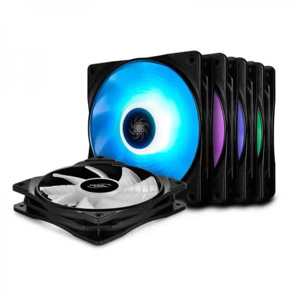 DEEPCOOL RF120M 120mm RGB Cabinet Fan (Black) (Five Pack)