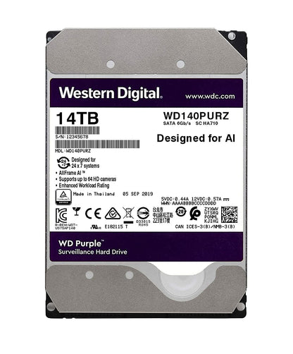 WESTERN DIGITAL PURPLE 14TB SURVEILLANCE INTERNAL SATA HARD DRIVE