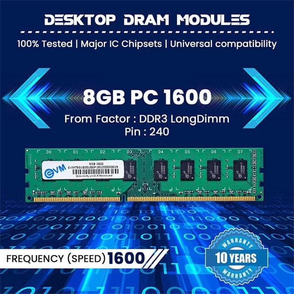 EVM 8GB ( 8GBx1 ) 1600MHz DDR3 Desktop RAM