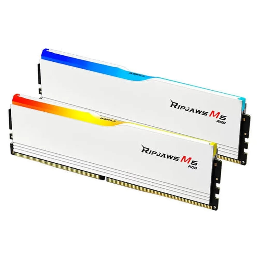 G.SKILL Ripjaws M5 RGB 64GB ( 32GBx2 ) 6000MHz DDR5 RAM ( Matte White ) ( CL32 )