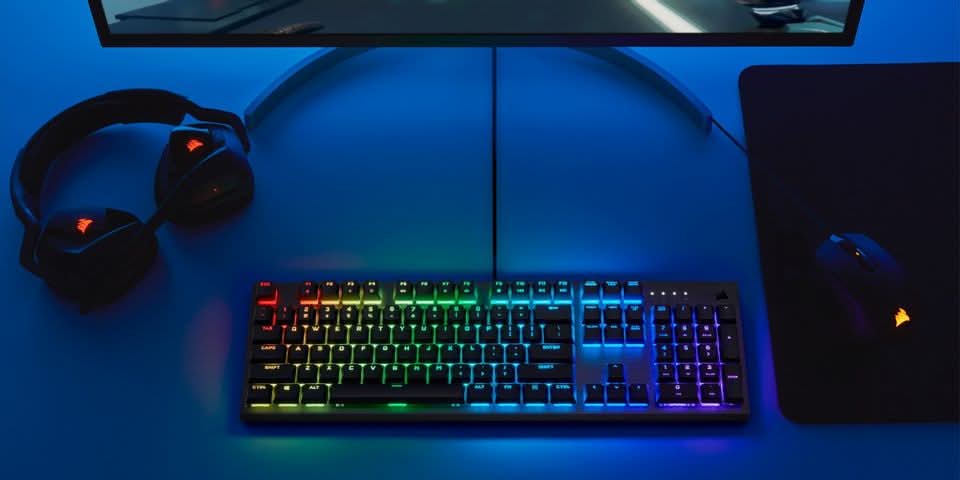 CORSAIR K60 PRO RGB CHERRY MX VIOLET MECHANICAL GAMING KEYBOARD