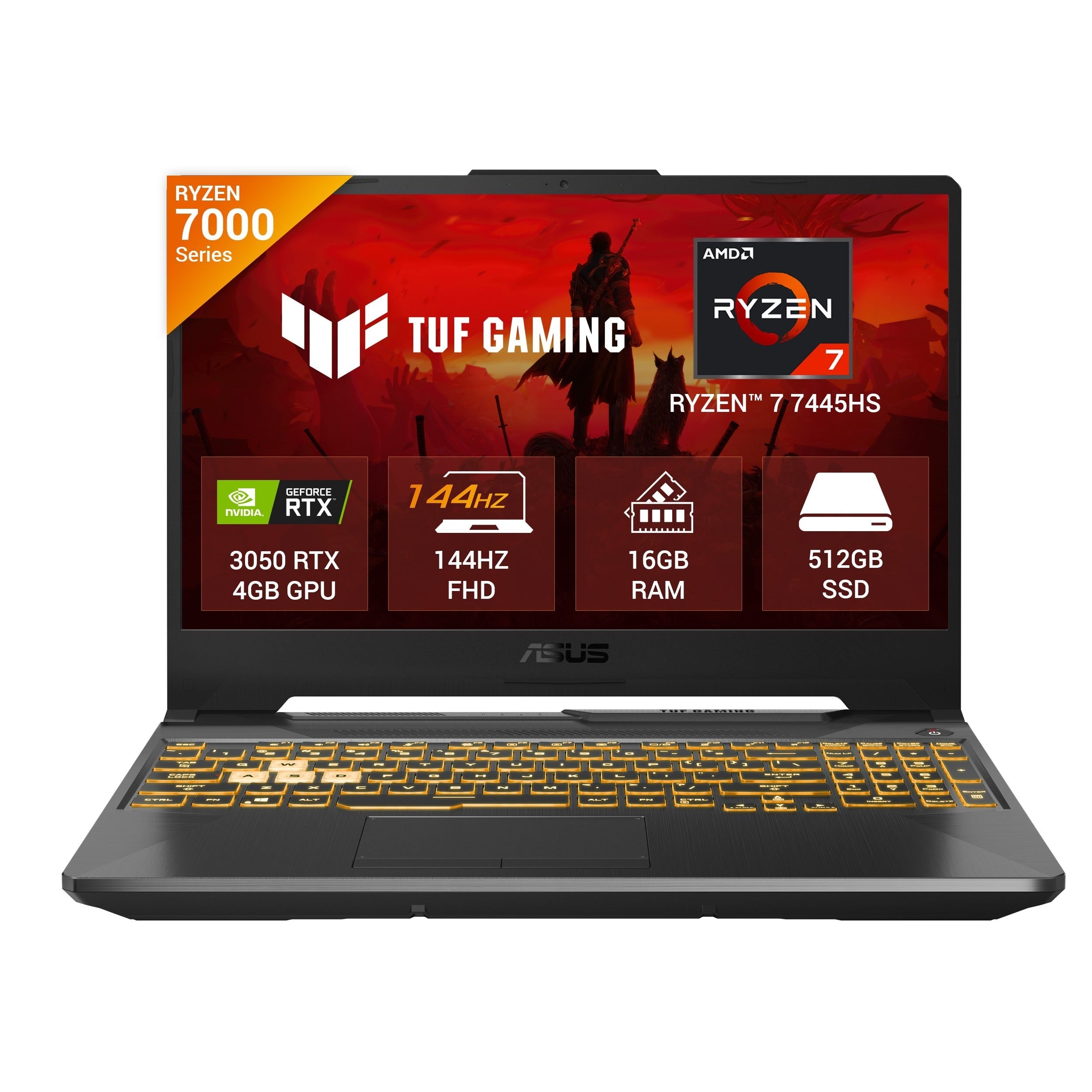 ASUS TUF GAMING A15 FA506NCG-HN200WS [R7-7445HS/16GB/512GB SSD/WIN11 HOME+MS24/15.6"/4GB-RTX3050 GRAPHICS/1 YEAR(S)/BLACK]