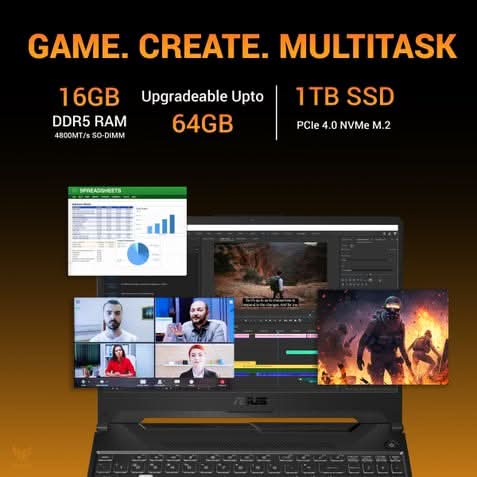 ASUS TUF Gaming A15, Gaming Laptop, AMD Ryzen 7 170 Processor, 16GB, 1TB, RTX 3050, 39.62 cm (15.6) FHD, Windows 11 Home, Office Home 2024 + M365 Basic (1 Year Validity) FA506NCQ-HN009WS