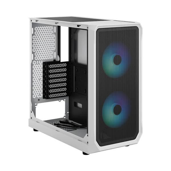 FRACTAL DESIGN Focus 2 Mesh RGB Clear Tint ATX Mid Tower Cabinet (White)