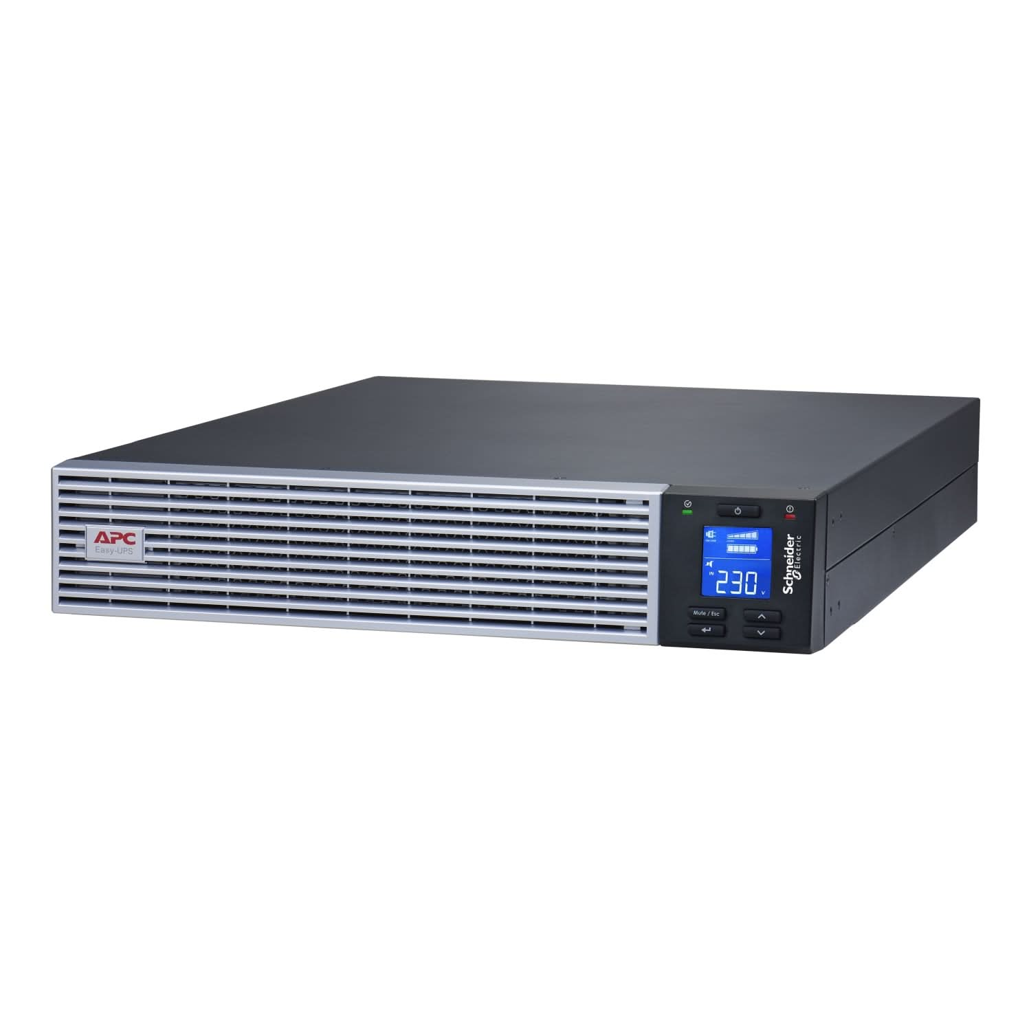 APC EASY UPS ON-LINE SRVL3KRI-IN- 3KVA | 230V | 4 INDIA 3-PIN 6A + 1 HARD WIRE 3-WIRE (1P+N+E) OUTLETS | LITHIUM-ION | RACK/TOWER 2U | INTELLIGENT CARD SLOT | VISUAL LCD AND AUDIBLE ALARMS | W/O RAIL KIT | 3 YEARS WARRANTY