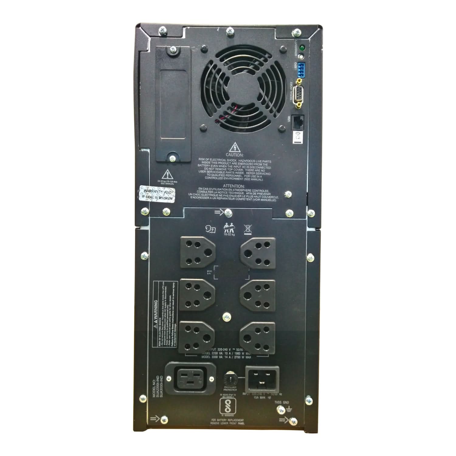 APC SMART-UPS SUA3000I-IND - 3000VA/ 2700W | 230V | 6 INDIA 3-PIN 6A OUTLETS | HIGH-CAPACITY UPS FOR ENTERPRISE SERVERS AND DATA CENTERS | AUTOMATIC VOLTAGE REGULATION | VISUAL LED AND AUDIBLE ALARMS | USER REPLACABLE BATTERY | ENERGY EFFICIENT |