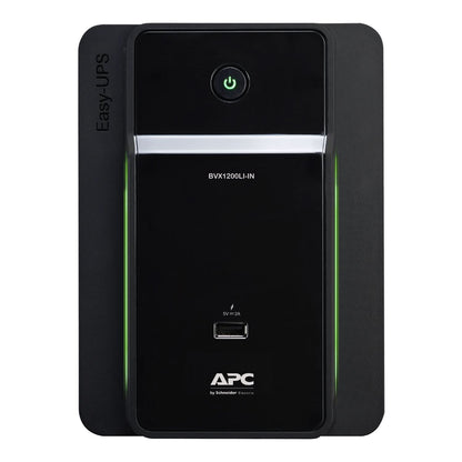 APC EASY UPS BVX1200LI-IN 1200VA/650W | 230V | 6 INDIA 3-PIN 6A OUTLETS | VISUAL LED AND AUDIBLE ALARMS | USER REPLACABLE BATTERY | 2 YEARS WARRANTY ON UPS & 1 YEAR WARRANTY ON BATTERY