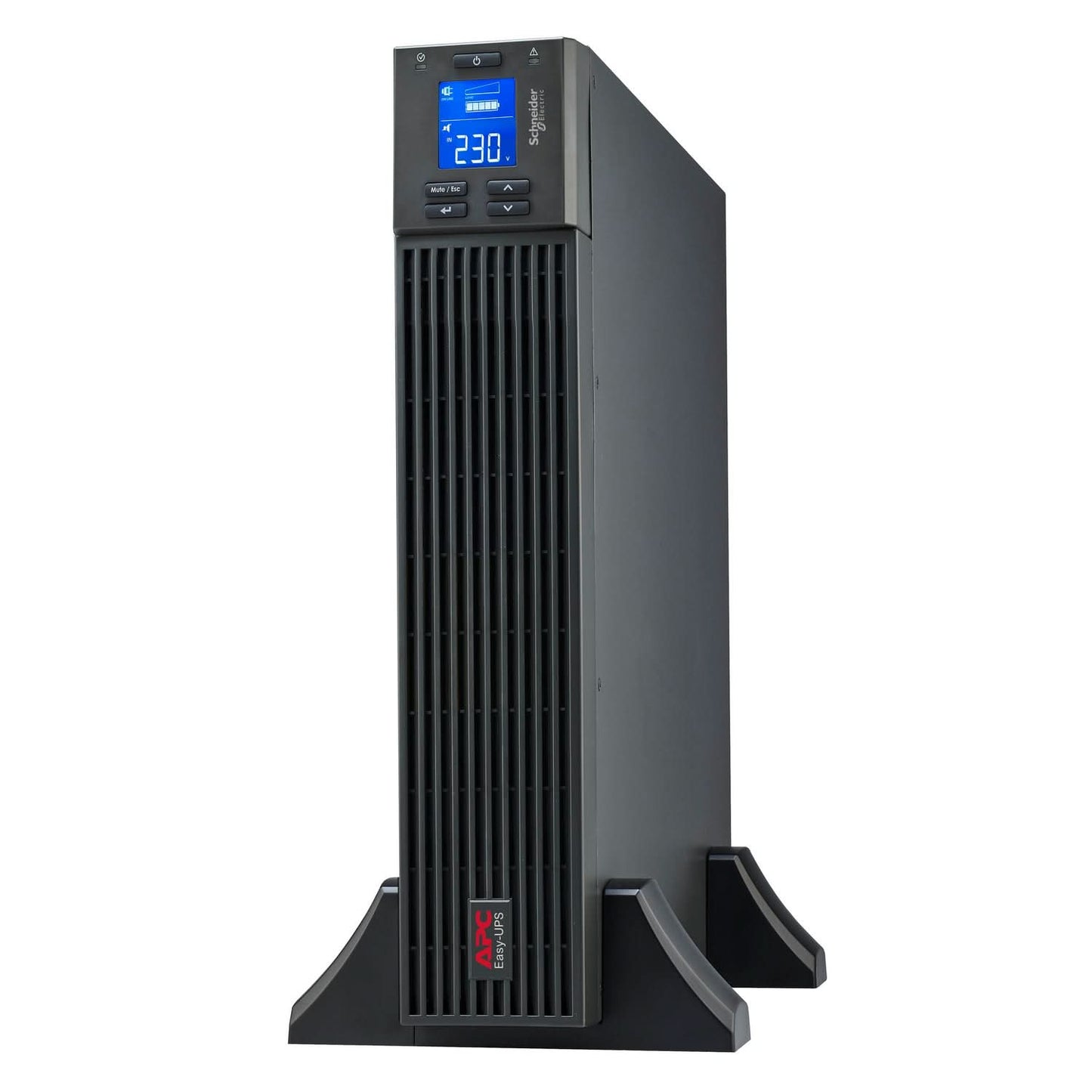 APC EASY UPS ON-LINE SRV3KL-IN - 3KVA/2400W | 230V | 4 INDIA 3-PIN 6A + 1X HARD WIRE 3-WIRE(1P+N+E) OUTLETS | RACKMOUNT 2U | INTELLIGENT CARD SLOT | VISUAL LCD AND AUDIBLE ALARMS | W/O RAIL KIT | 2 YEARS WARRANTY