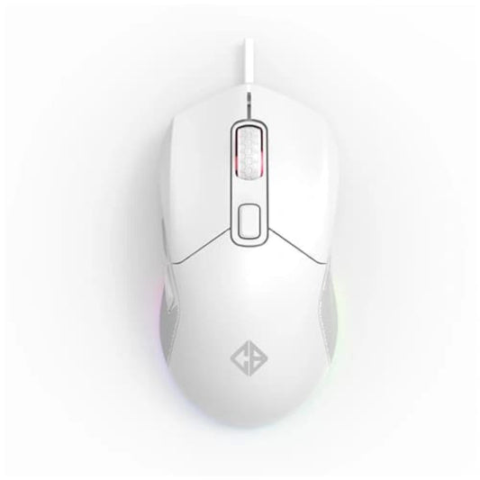 COSMIC BYTE Firestorm Wired Ergonomic RGB Gaming Mouse ( 12400DPI / 7 Macro Buttons ) ( White )