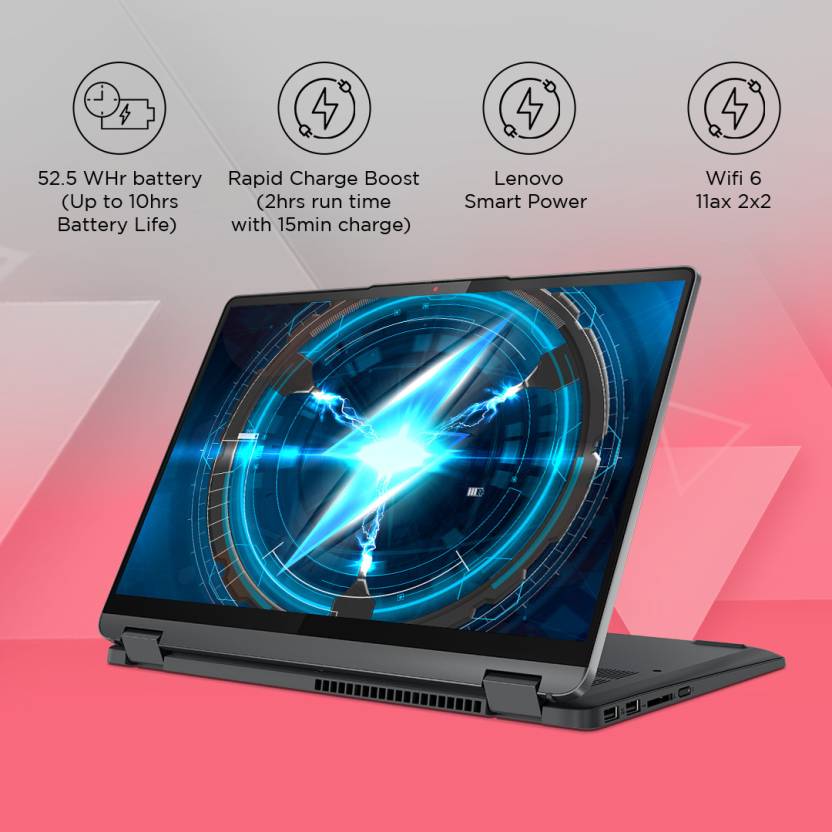 LENOVO IDEAPAD FLEX 5 INTEL CORE I7 13TH GEN 1355U - (16 GB/512 GB SSD/WINDOWS 11 HOME) 14IRU8 2 IN 1 LAPTOP (14 INCH, ARCTIC GREY, 1.5 KG, WITH MS OFFICE)