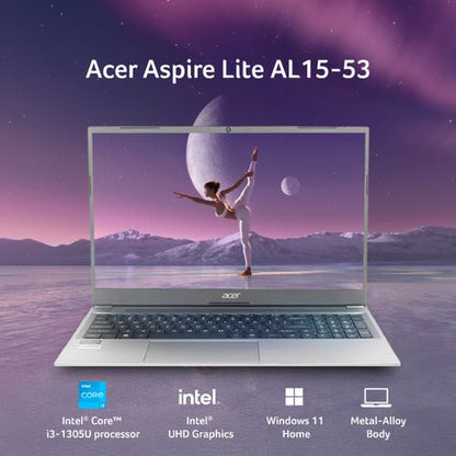 ACER ASPIRE LITE AL15-53 UN.34ESI.005 [CI3-1305U/8GB/512GB SSD/WIN11 HOME+MS24/15.6"/INTEGRATED GRAPHICS/1 YEAR(S)/GREY]