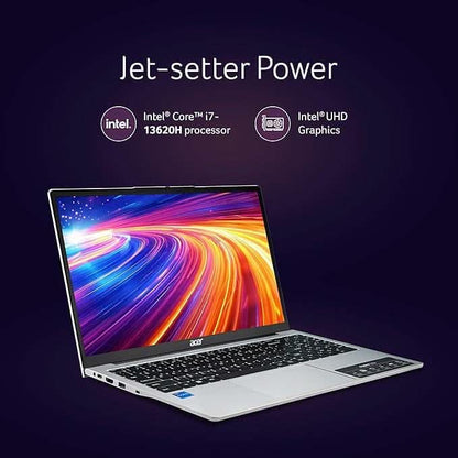 Acer Aspire Lite, 13th Gen, Intel Core i7-13620H Processor, 16 GB RAM, 1 TB SSD, Full HD IPS, 15.6"/39.62 cm, Windows 11 Home, MSO, Pure Silver, 1.70 kg, AL15-52H, Backlit keyboard, Thin and Light Laptop UN.347SI.00W