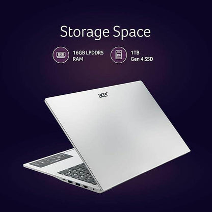 Acer Aspire Lite, 13th Gen, Intel Core i7-13620H Processor, 16 GB RAM, 1 TB SSD, Full HD IPS, 15.6"/39.62 cm, Windows 11 Home, MSO, Pure Silver, 1.70 kg, AL15-52H, Backlit keyboard, Thin and Light Laptop UN.347SI.00W