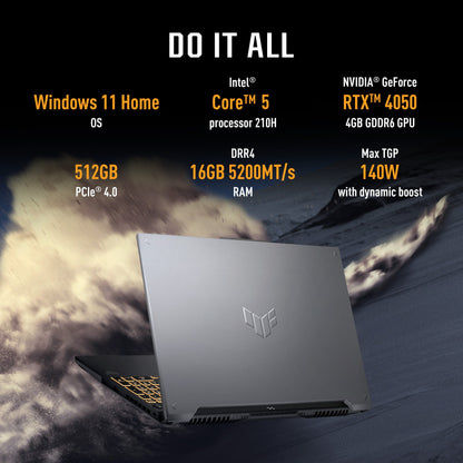 ASUS TUF GAMING F16 FX677VU-RL055WS [CORE5-210H/16GB/512GB SSD/WIN11 HOME+MS24/16.0"/6GB-RTX4050 GRAPHICS/1 YEAR(S)/GREY]