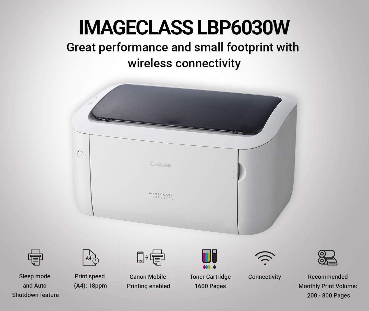 CANON IMAGE CLASS LBP6030W SINGLE-FUNCTION LASER MONOCHROME PRINTER WHITE